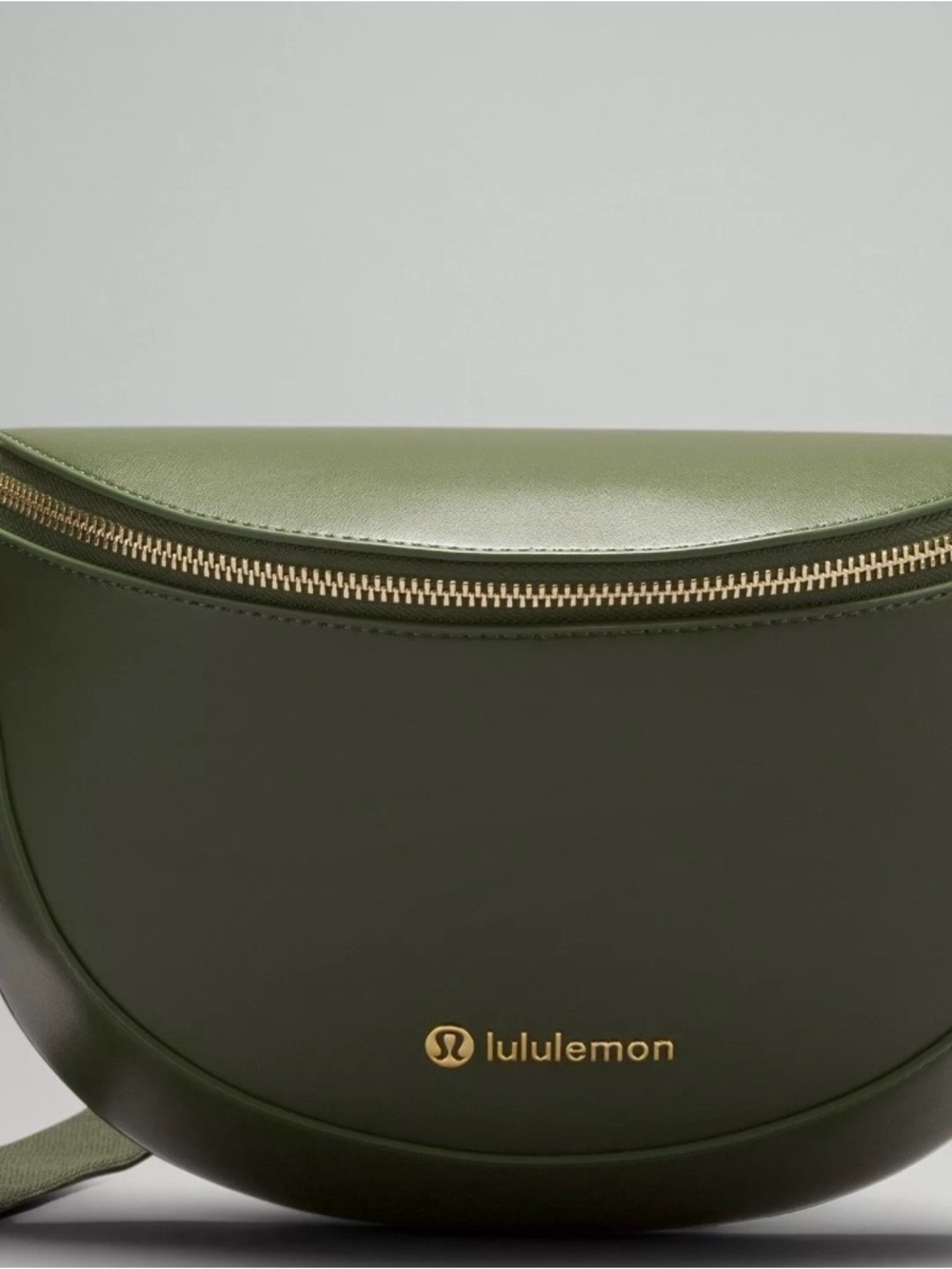 lululemon athletica Olive Green Crescent Crossbody with Gold Hardware